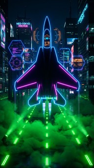 Free Neon Jet Rising Image - Cyberpunk, Neon, Jet | Download at StockCake
