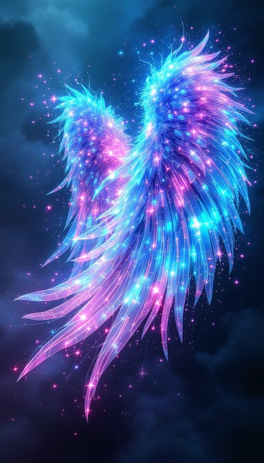 Blue Angel Wings Wallpaper