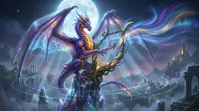 Free Mystical Dragon Bard Image - Dragon, Bard, Musician | Download at ...