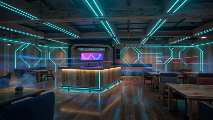 Ciber Bar Free Cyberpunk Wooden Lounge Image - Cyberpunk, Futuristic, Neon ...