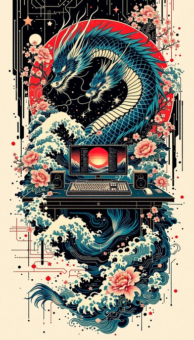 Free Dragon Glitch Fusion Image - Dragon, Tattoo, Japanese | Download ...