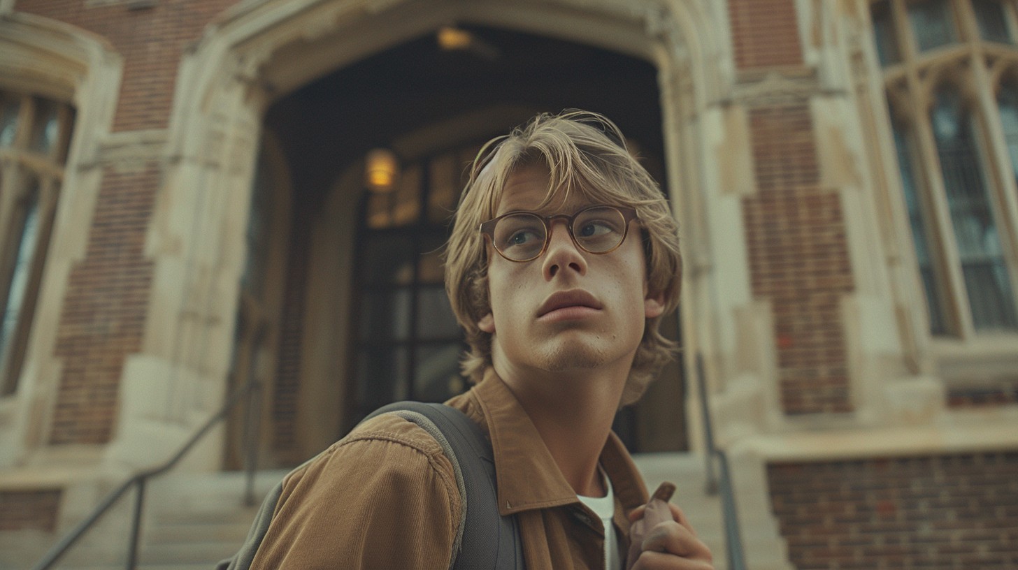 Free Curious Student Gazing Image - Student, Glasses, Backpack ...