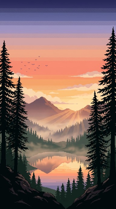 Free Pixel Sunrise Serenity Image - Pixel, Art, Sunrise | Download at ...