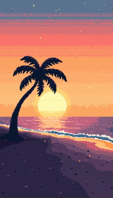 Free Pixel Paradise Sunset Image | Download at StockCake