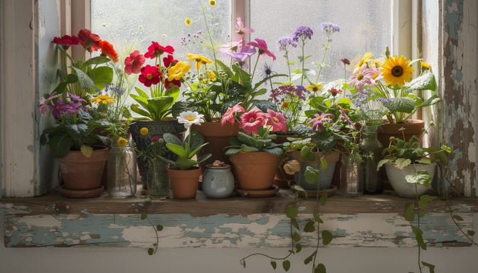 Free Blooming Window View Image - Flowers, Window, Rustic | Download at ...