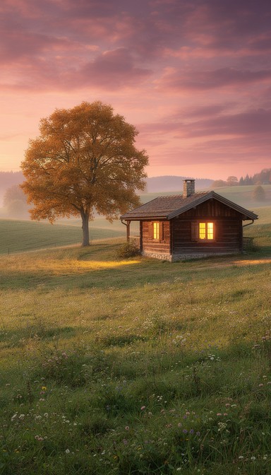 Free Sunset over cabin Image - Sunset, Cabin, Countryside | Download at ...