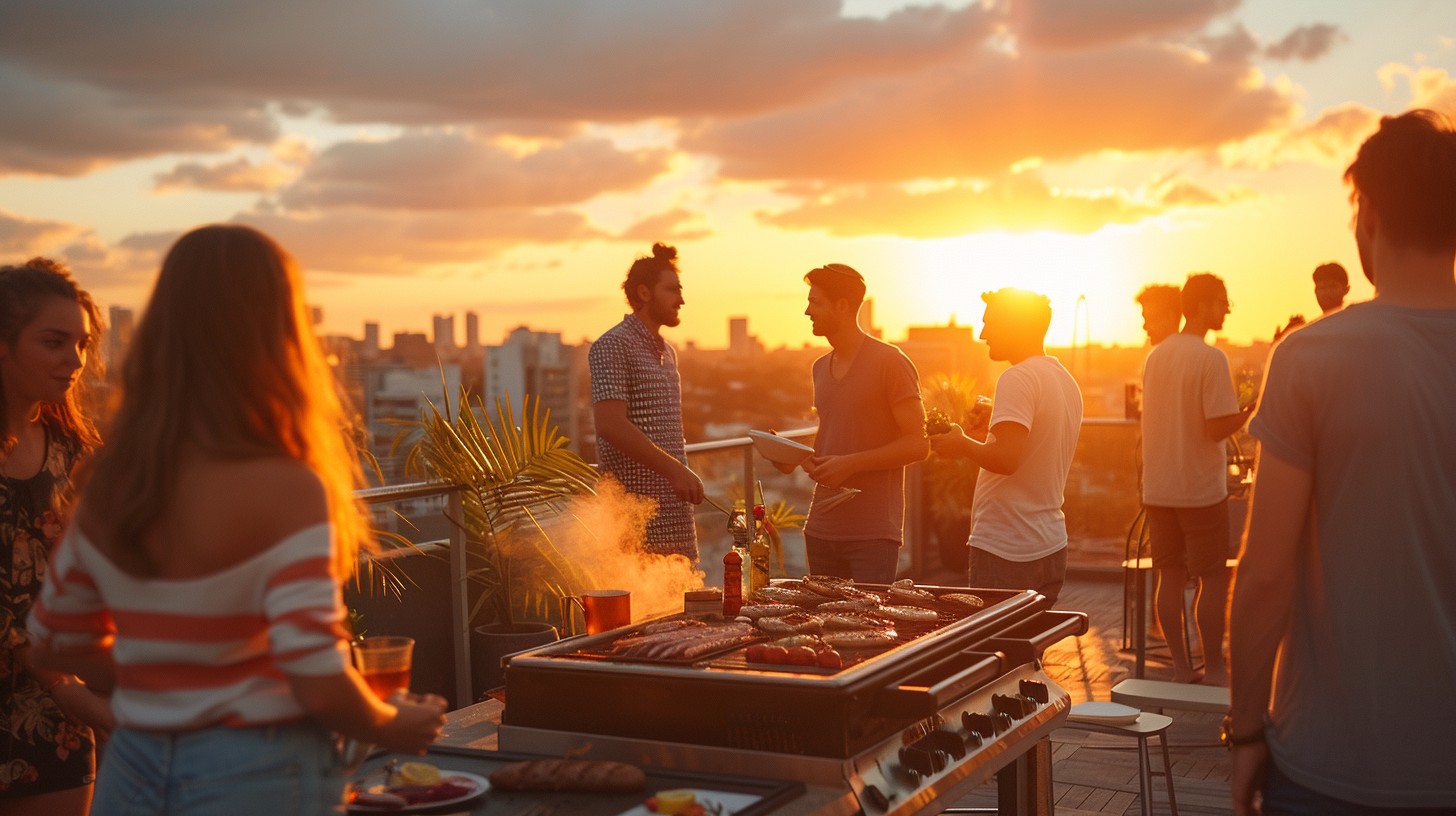 Free Rooftop Sunset Barbecue Image - Sunset, Rooftop, Friends ...