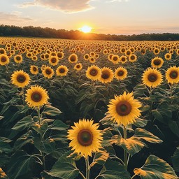 Free Sunset Sunflower Field Image - Sunflowers, Sunset, Nature ...