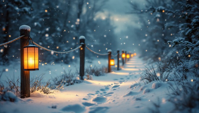 Free Lantern-lit Snowy Path Image - Winter, Snow, Lantern | Download at ...