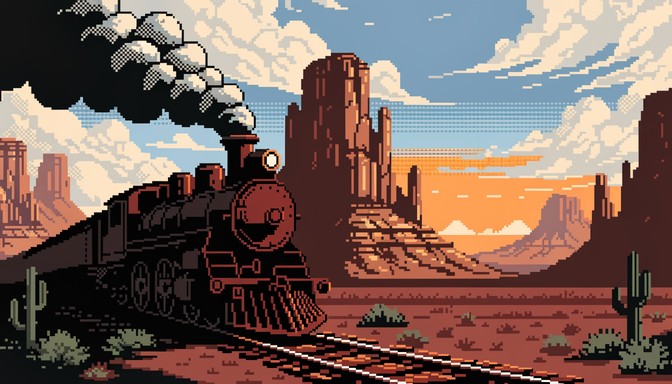 Free Steaming Pixel Train Image - Locomotive, Pixelart, Steam ...