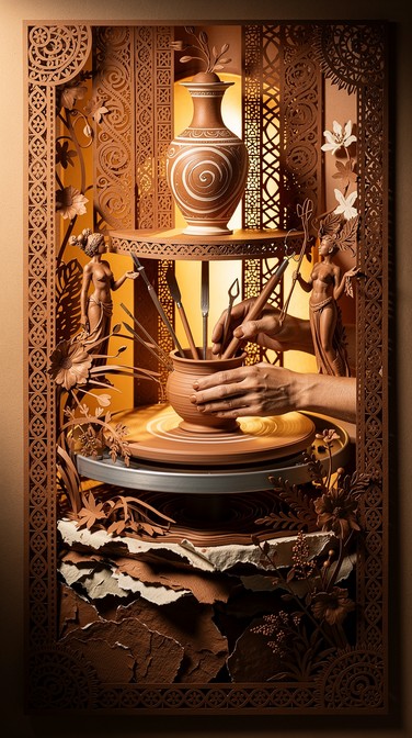 Using Paper Patterns Pottery Free Sculpted Paper Pottery Image - Kirigami, Pottery, Ceramic ...