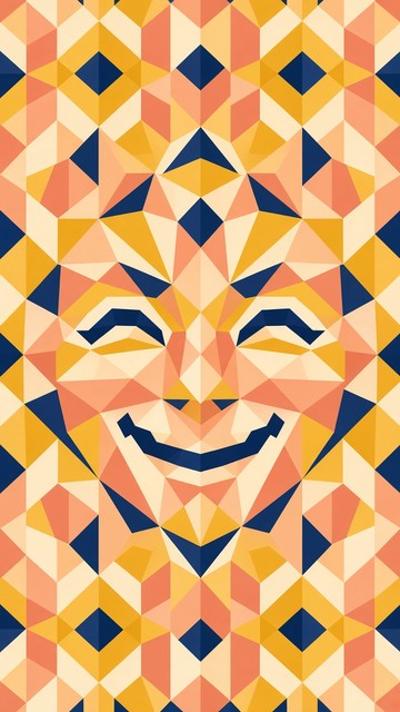 Abstract Faces Stand Download Geometric Smiling Face Image - Geometric, Smile, Face | StockCake