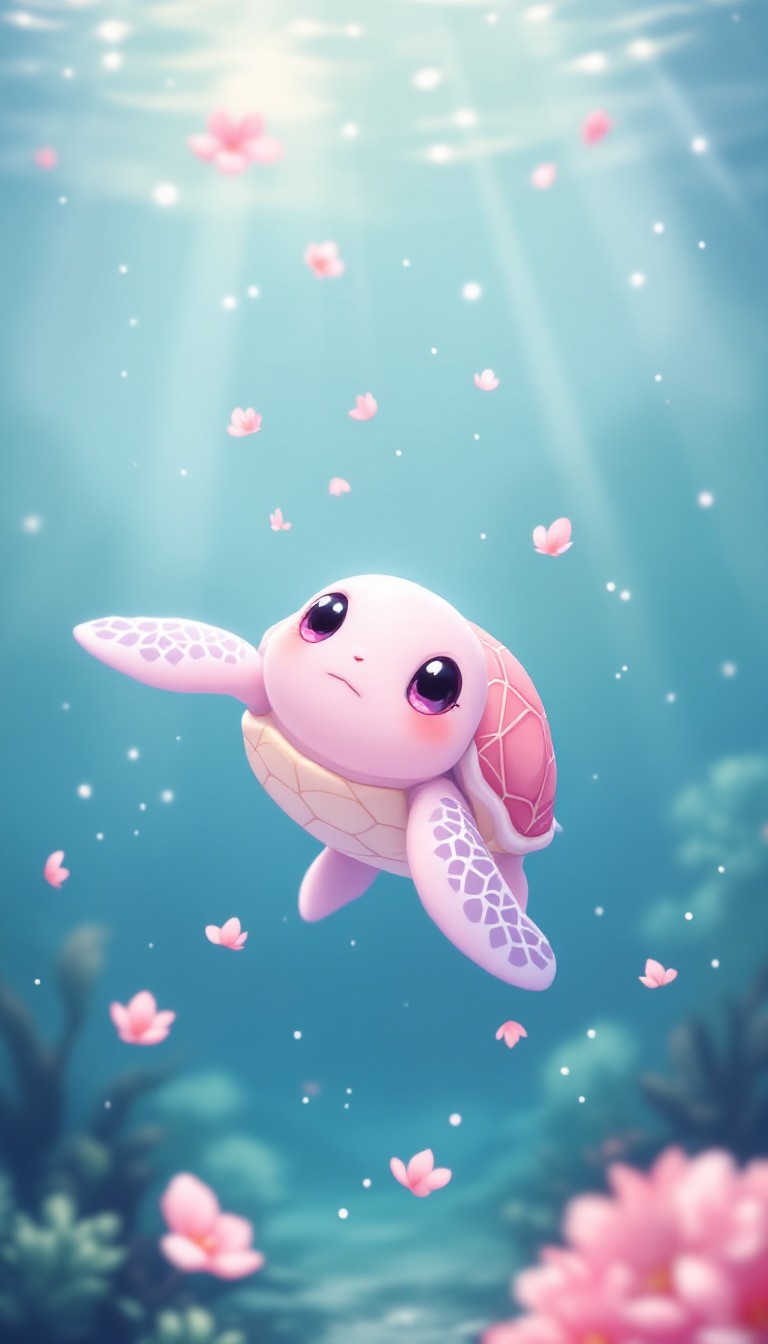 free-magical-pink-turtle-image-turtle-pink-kawaii-download-at