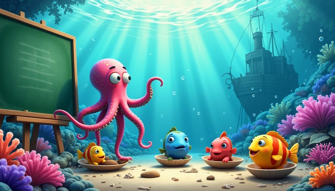 Fish Student Free Magical Ocean Classroom Image - Underwater, Octopus, Fish ...