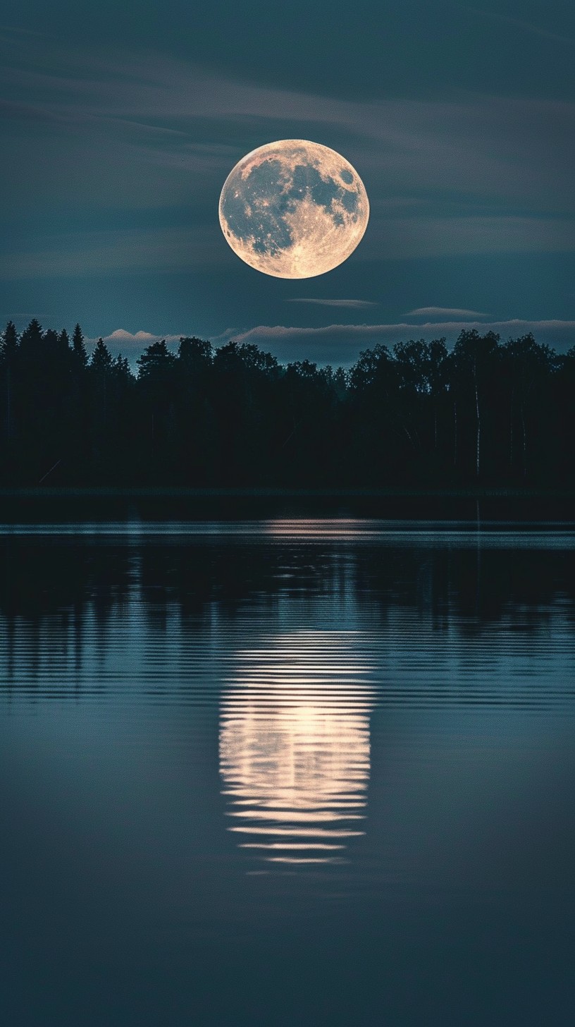 Free Moonlit Night Reflection Image - Moon, Night, Reflection ...