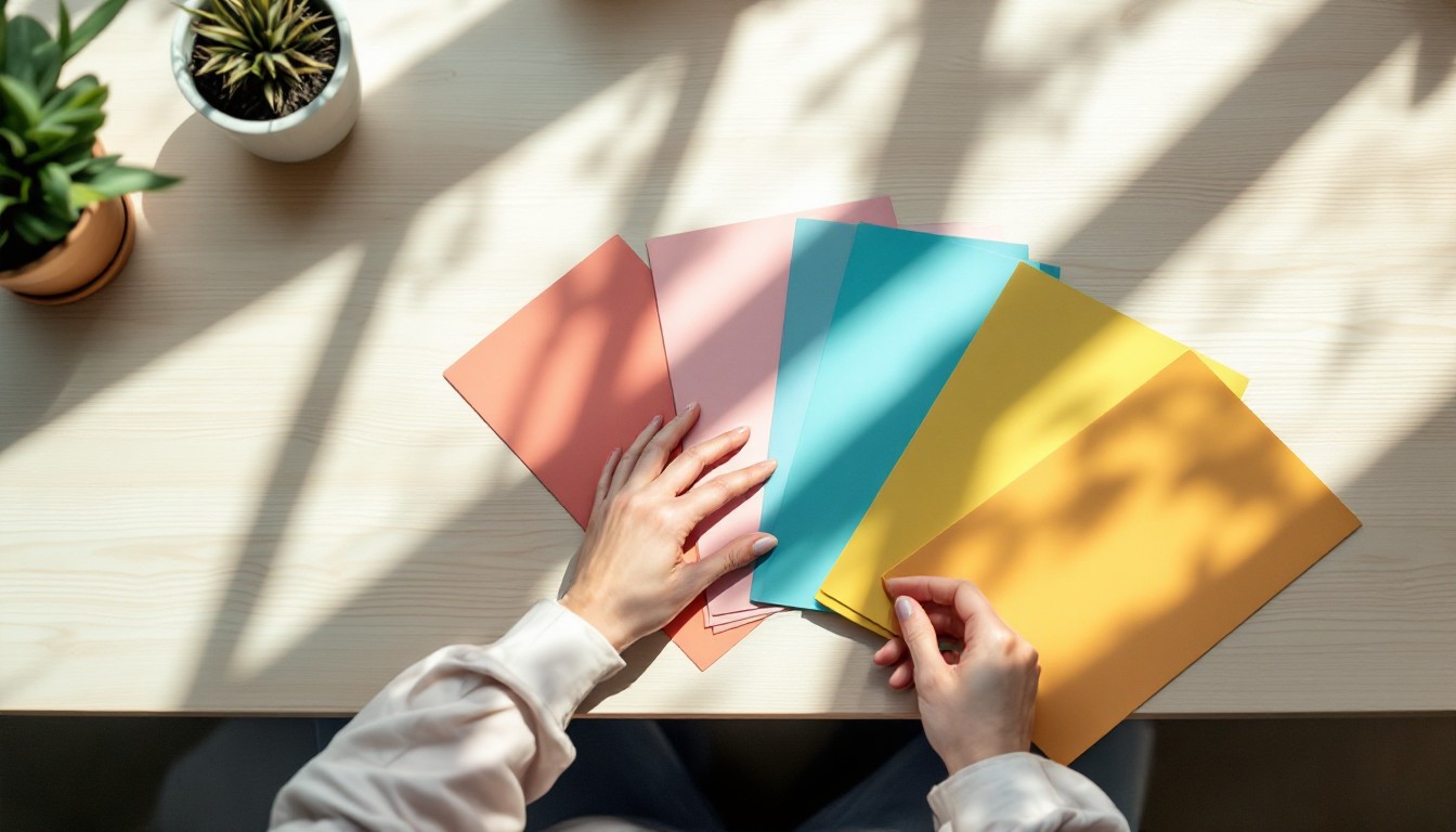 Free Vibrant pamphlet arrangement Image - Pamphlets, Brochures, Desk ...
