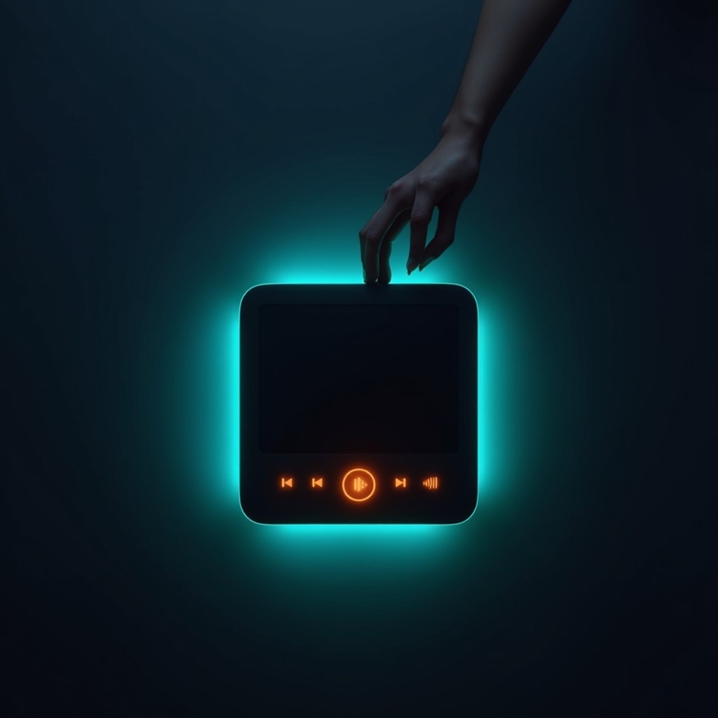 Free Illuminated Tech Interface Image - Multimedia, Player, Teal ...