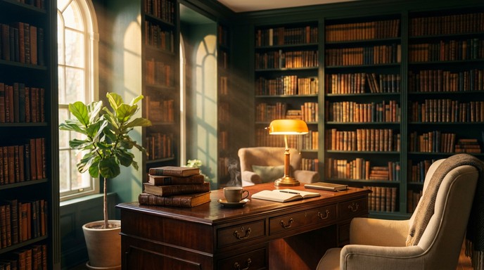 Free Cozy Study Sanctuary Image - Study, Library, Books | Download at ...