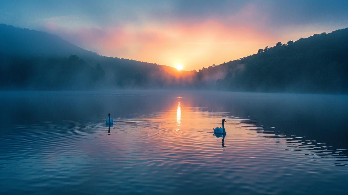 Free Misty Lake Sunrise Photo - Sunrise, Lake, Mist | Download at StockCake