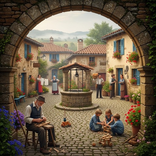Village Multi Rustic Free Rustic Village Square Image - Village, Cobblestone, Well ...