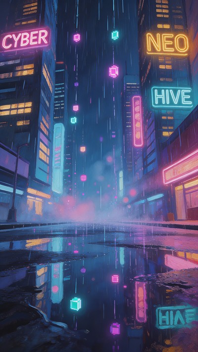 Free Neon Pixel Cascade Image - Cyberpunk, Neon, Pixel | Download at ...