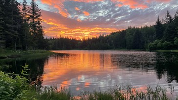 Free Sunset Lake View Image - Sunset, Lake, Forest | Download at StockCake