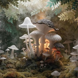 Free Enchanted Mushroom Diorama Image - Mushroom, Forest, Paper ...