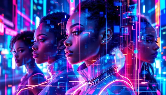 Free Neon Women Rising Image - Cyberpunk, Neon, Futuristic | Download ...