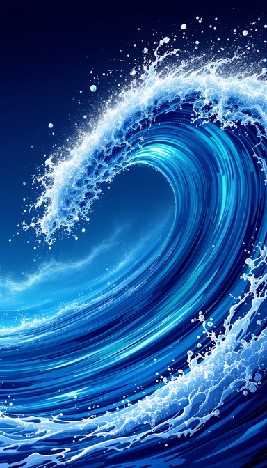 Exaggerated Wave Animation Reference Free Sapphire Wave Surge Image - Wave, Ocean, Water | Download at StockCake