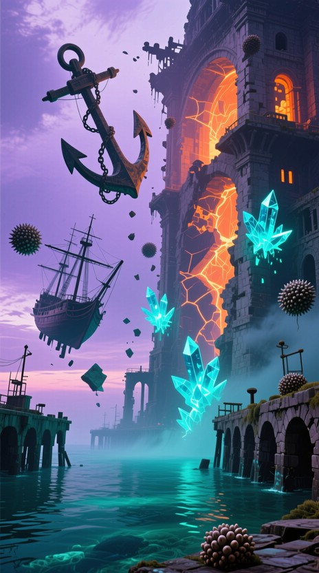 Free Floating Harbor Ruins Photo - Fantasy, Surreal, Harbor | Download ...