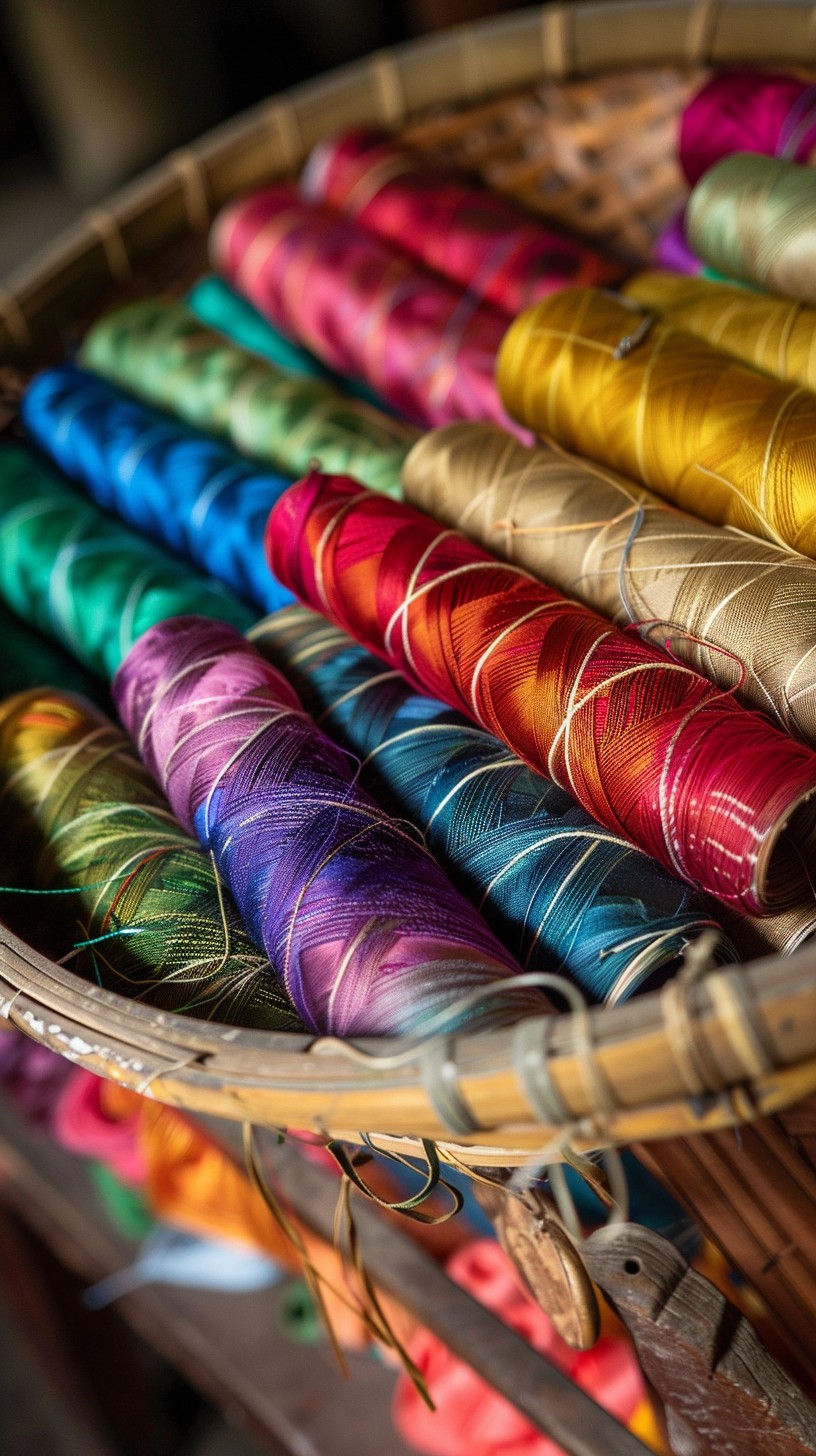 Free Colorful Thread Rolls Image - Thread, Colors, Basket | Download at ...