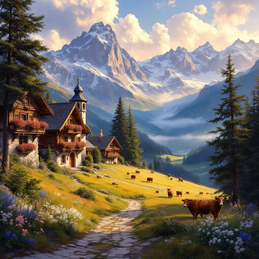 Free Alpine Village Serenity Image - Alpine, Village, Mountains ...