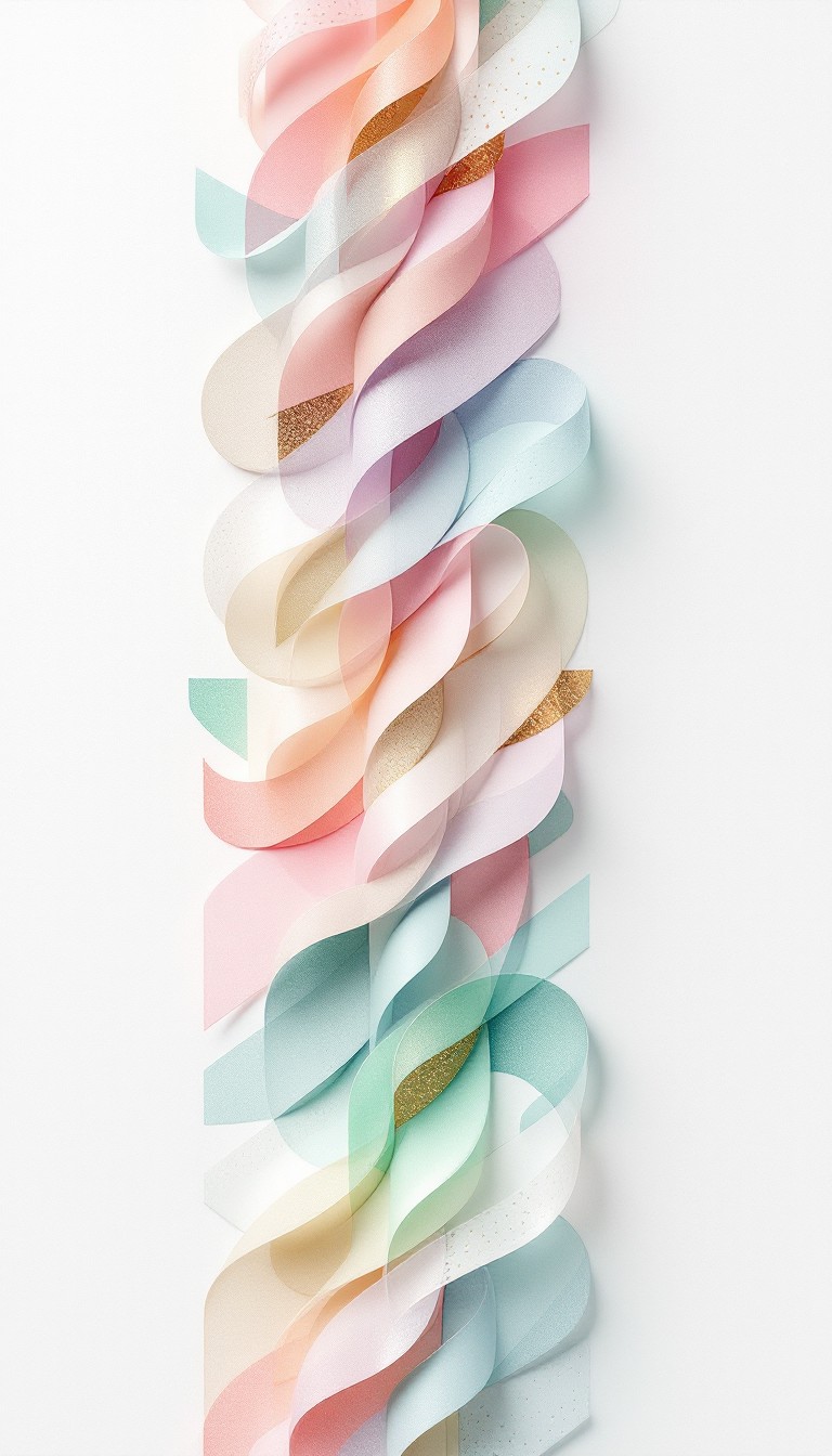 Pastel Ribbon Pattern Free Floating Pastel Ribbons Image - Abstract, Pastel, Geometric ...