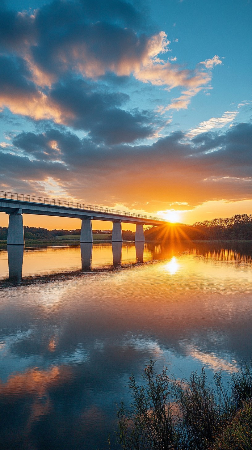 Free Sunset river bridge Image - Sunset, River, Bridge | Download at ...