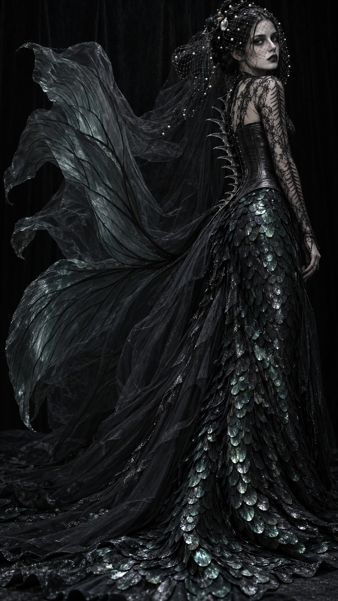 Dark Scale Download Dark Scale Gown Image - Gothic, Fashion, Editorial | StockCake