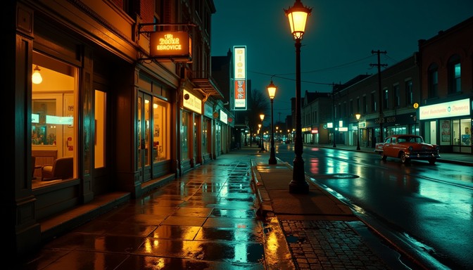Free Rainy Noir Night Image - Vintage, Rain, Cars | Download at StockCake