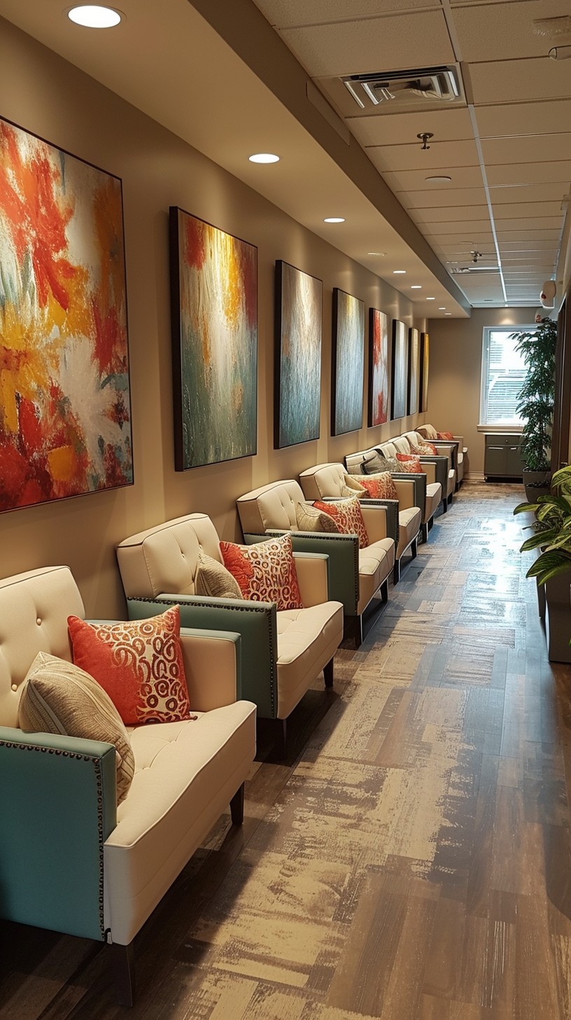 Picture of Reception Area Waiting Chairs, Salon and Spa Waiting Bench