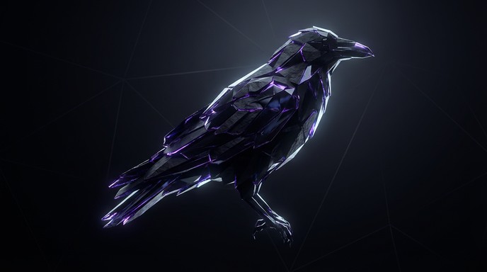 Raven Floating Line Free Crystalline Raven Art Image - Raven, Crow, Bird | Download at ...