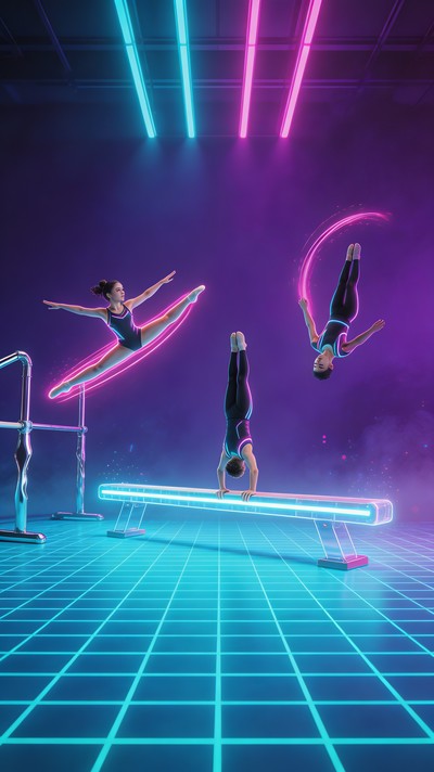 Free Neon Gymnastics Future Image - Gymnastics, Cyberpunk, Neon ...