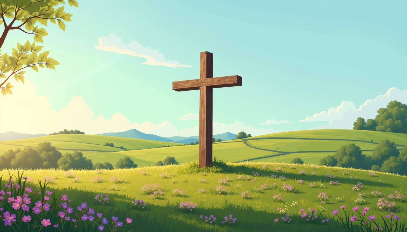Meander Cross Free Sacred Meadow Cross Image - Cross, Meadow, Wildflowers | Download ...