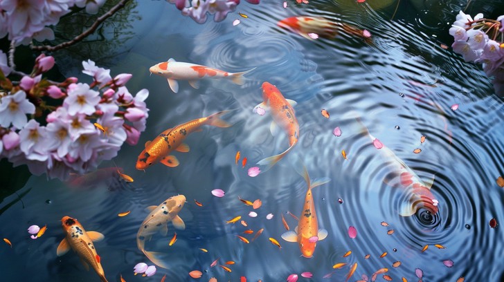 Free Ethereal Koi Pond Image - Koi, Fish, Ink | Download at StockCake