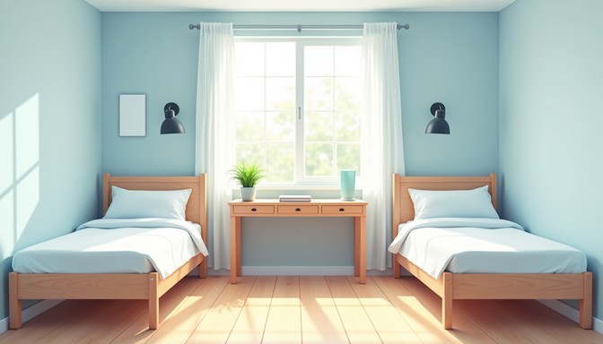 Free Minimalist Student Haven Image - Dormitory, Beds, Window ...