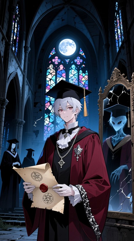 Pale Grad Free Scholar's Moonlit Journey Image - Gothic, Cathedral, Graduate ...