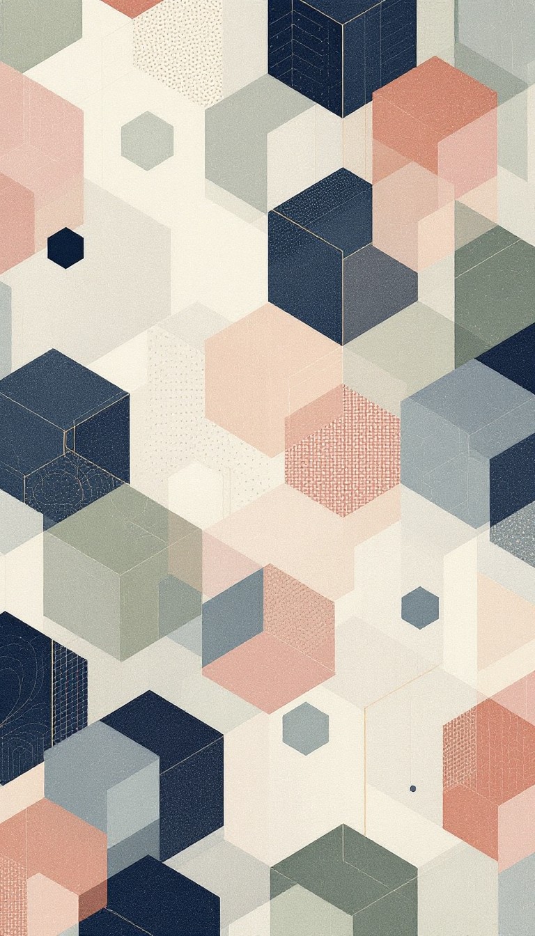 Free Geometric Pastel Pattern Image - Geometric, Hexagon, Cube ...