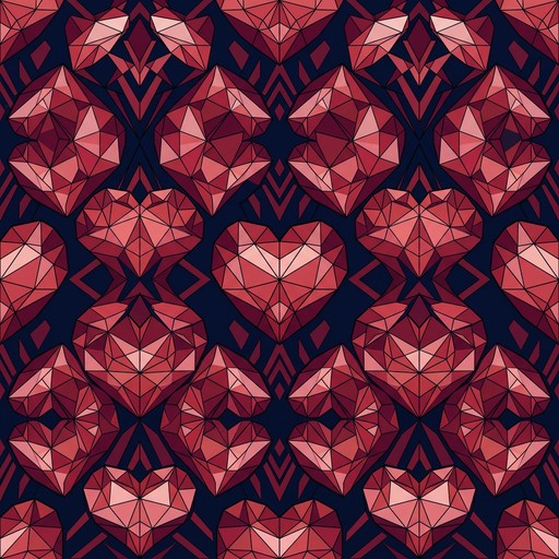 Free Crystalline Love Mosaic Image - Geometric, Hearts, Pattern ...