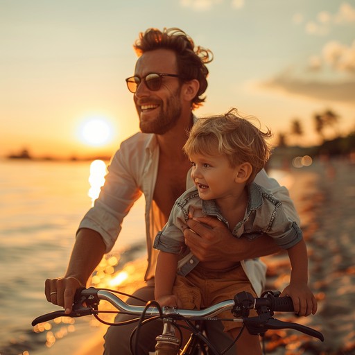 Free Joyful Bike Ride Image - Sunset, Father, Son | Download at StockCake