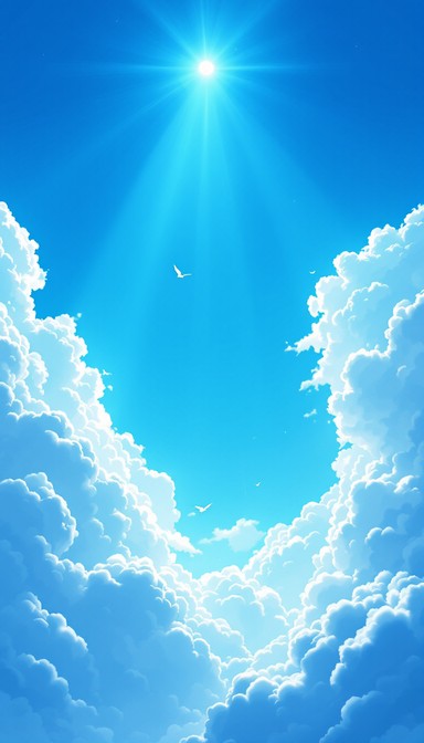 Free Heavenly Summer Sky Image - Sunbeams, Clouds, Sky | Download at ...