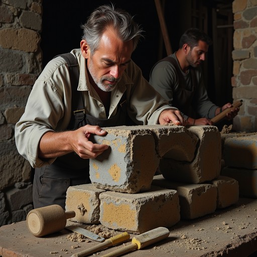 Mason Using Blocks Free Georgian Mason Working Image - Stonemason, Craftsman, Masonry ...