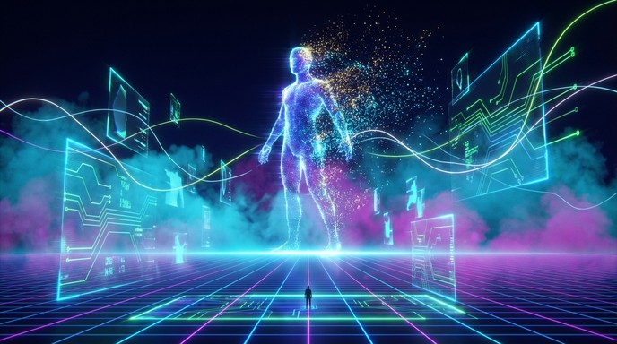 Free Ethereal Tech Landscape Image - Cyberpunk, Digital, Neon ...