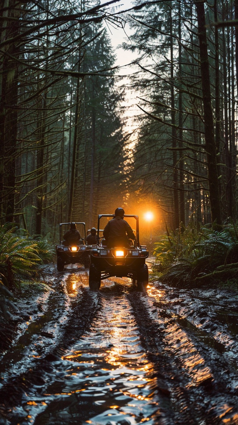 Free Sunset ATV Ride Image - Sunset, Forest, Atv | Download at StockCake